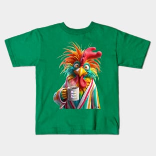 Rooster Coffee by focusln Kids T-Shirt